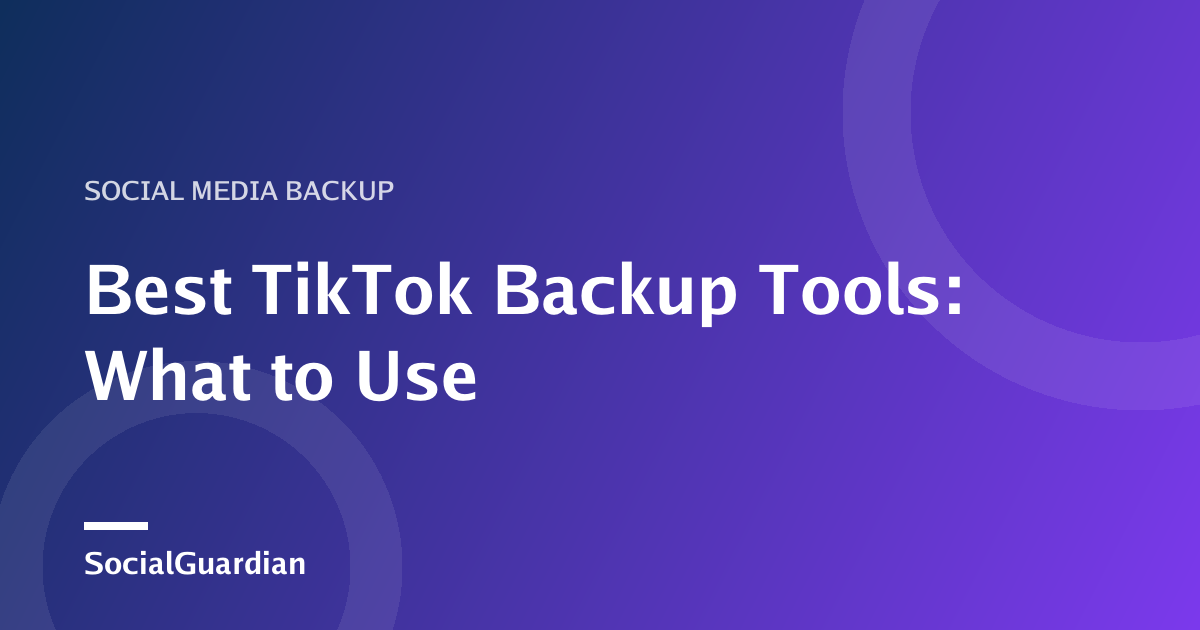 Comparison of TikTok backup options