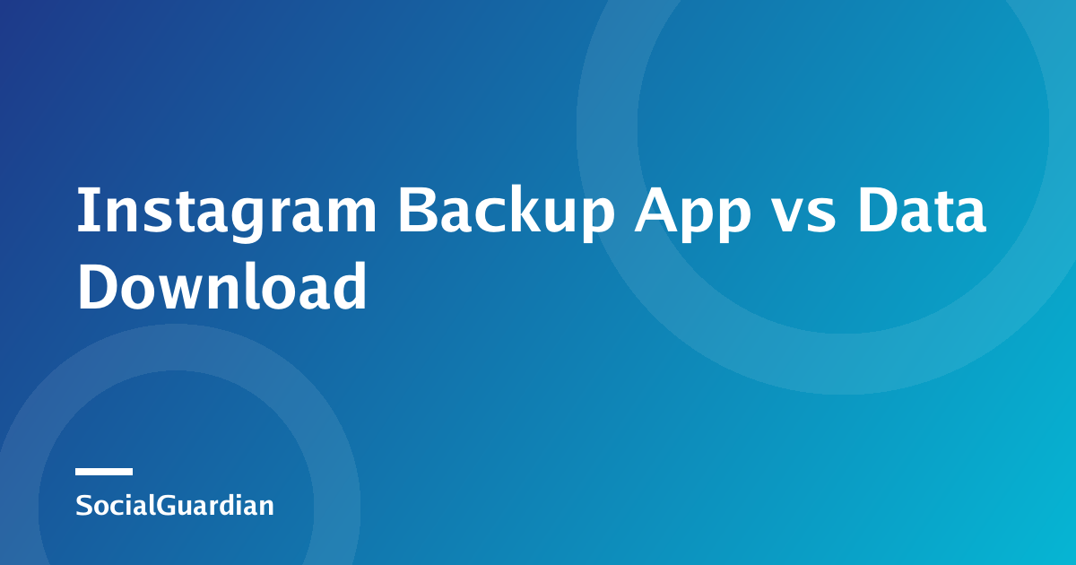 Comparison of Instagram data export and automated backup workflow